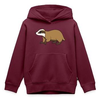 Dachs - Kinder Premium Organic Hoodie - Burgunderrot - Vorne - AI Model Kid Female (0cm)