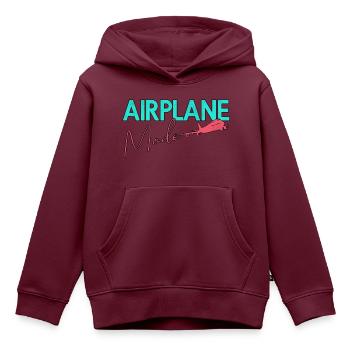 Flugzeug Pilot Fliegen Flugmodus An I Geschenk - Kinder Premium Organic Hoodie - Burgunderrot - Vorne - AI Model Kid Female (0cm)