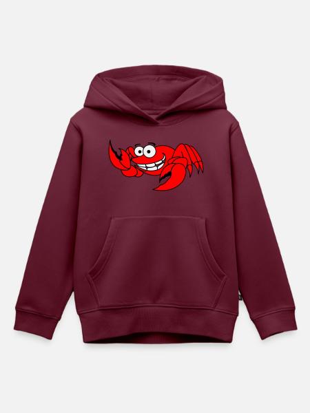 krebs - Kinder Premium Organic Hoodie - Burgunderrot