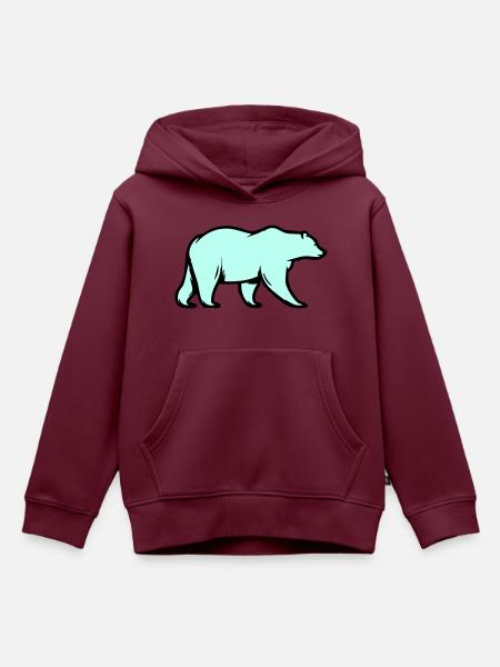 Eisbär - Kinder Premium Organic Hoodie - Burgunderrot