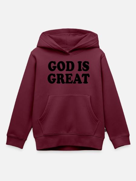 god is great - Kinder Premium Organic Hoodie - Burgunderrot