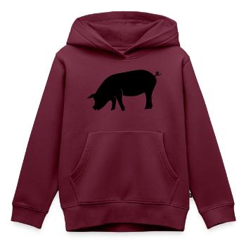 Schwein - Kinder Premium Organic Hoodie - Burgunderrot - Vorne - AI Model Kid Female (0cm)