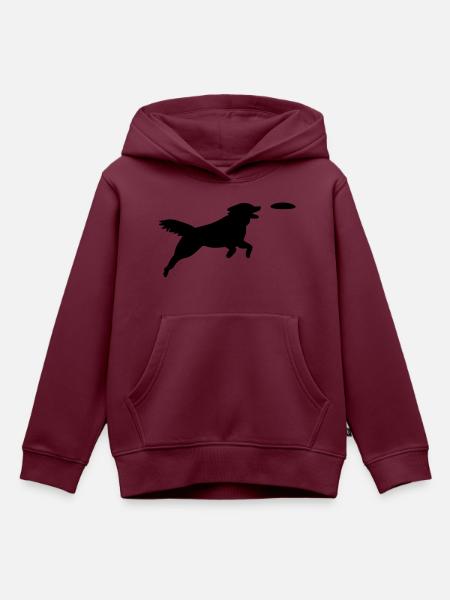 Hund Agility - Kinder Premium Organic Hoodie - Burgunderrot