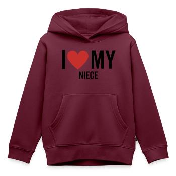 Ich liebe meine Nichte - Kinder Premium Organic Hoodie - Burgunderrot - Vorne - AI Model Kid Female (0cm)
