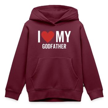Ich liebe meinen Paten - Kinder Premium Organic Hoodie - Burgunderrot - Vorne - AI Model Kid Female (0cm)