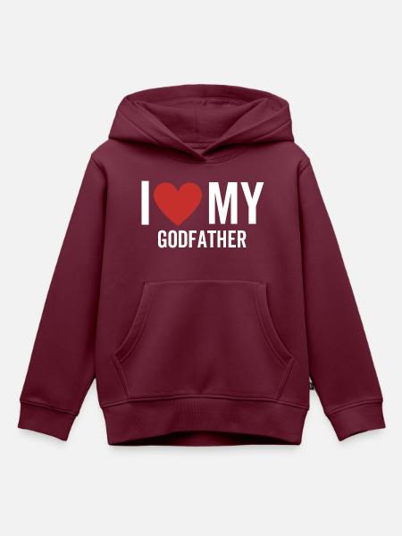 Ich liebe meinen Paten - Kinder Premium Organic Hoodie - Burgunderrot