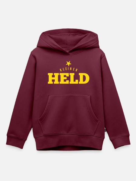 Kleiner Held - Kinder Premium Organic Hoodie - Burgunderrot