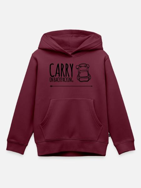 Carry On Backpacking - Backpacker Geschenkidee - Kinder Premium Organic Hoodie - Burgunderrot