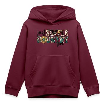 Country Musik ländlich Landei Countrymusiker Mom - Kinder Premium Organic Hoodie - Burgunderrot - Vorne - AI Model Kid Female (0cm)