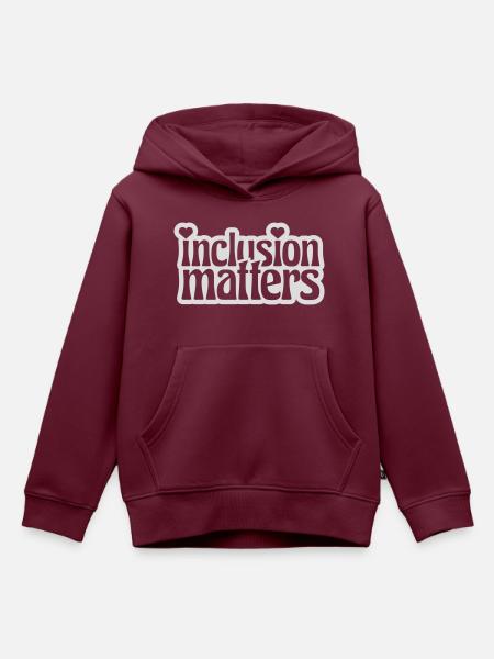 inclusion matters Logo Zitat - Kinder Premium Organic Hoodie - Burgunderrot