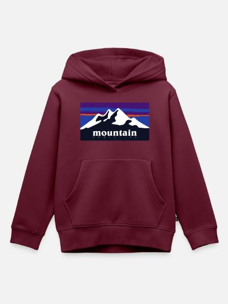 Berg süchtig machende Grafik - Kinder Premium Organic Hoodie - Burgunderrot