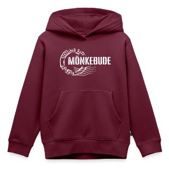 Mönkebude Poststempel - Kinder Premium Organic Hoodie - Burgunderrot - Vorne - AI Model Kid Female (0cm)