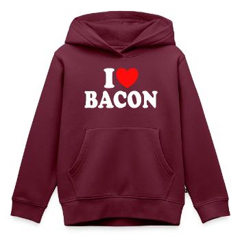 Ich liebe Speck Humor Fleisch Speck - Kinder Premium Organic Hoodie - Burgunderrot - Vorne - AI Model Kid Female (0cm)