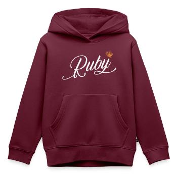 Ruby Custom Name für Frauen Kinder Kleinkinder - Ruby - Kinder Premium Organic Hoodie - Burgunderrot - Vorne - AI Model Kid Female (0cm)