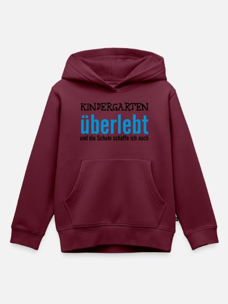 Kindergarten überlebt - Kinder Premium Organic Hoodie - Burgunderrot