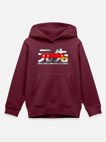 Combo King - Kinder Premium Organic Hoodie - Burgunderrot