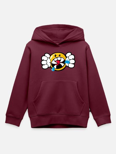 Smiley Anger Vicious - Kinder Premium Organic Hoodie - Burgunderrot
