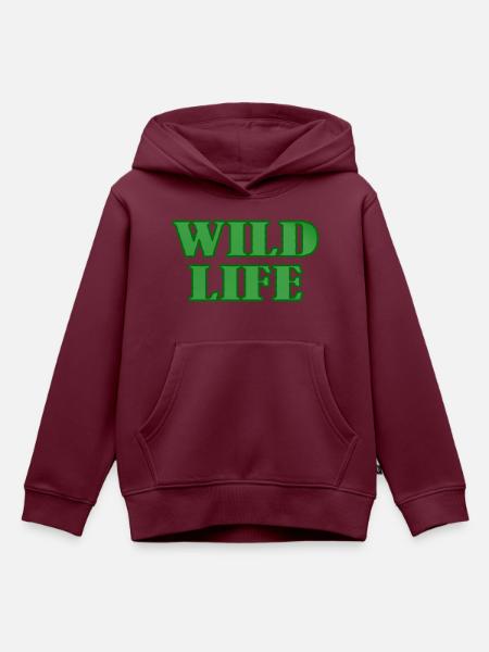 Wild Life in YOU - Kinder Premium Organic Hoodie - Burgunderrot