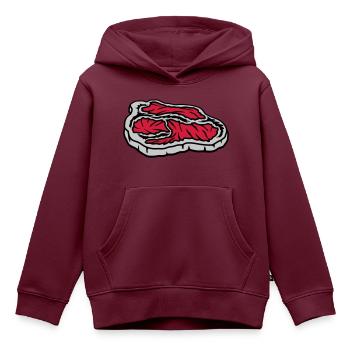 Steak saftig blutig Grillmeister - Kinder Premium Organic Hoodie - Burgunderrot - Vorne - AI Model Kid Female (0cm)