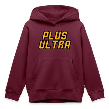 Plus Ultra - Kinder Premium Organic Hoodie - Burgunderrot - Vorne - AI Model Kid Female (0cm)