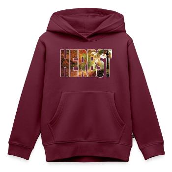 Herbst - Kinder Premium Organic Hoodie - Burgunderrot - Vorne - AI Model Kid Female (0cm)