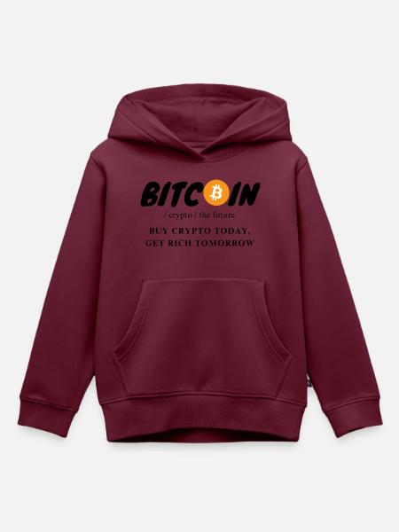 Krypto Bitcoin The Future - Kinder Premium Organic Hoodie - Burgunderrot