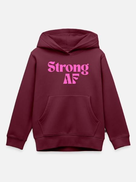 Starker AF - rosa Design - Kinder Premium Organic Hoodie - Burgunderrot