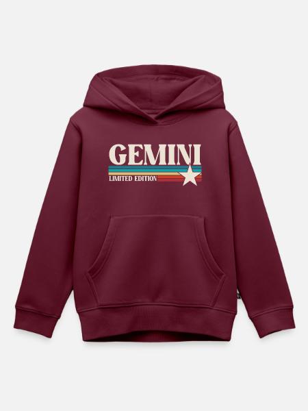 Sternzeichen Zwillinge - Kinder Premium Organic Hoodie - Burgunderrot