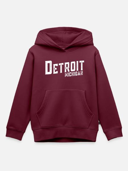 Detroit - Kinder Premium Organic Hoodie - Burgunderrot