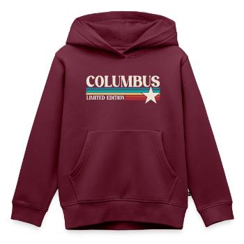 Columbus Ohio - Kinder Premium Organic Hoodie - Burgunderrot - Vorne - AI Model Kid Female (0cm)