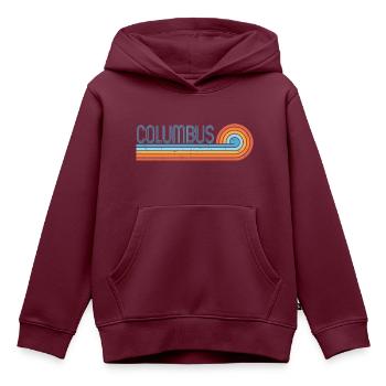 Columbus Ohio - Kinder Premium Organic Hoodie - Burgunderrot - Vorne - AI Model Kid Female (0cm)