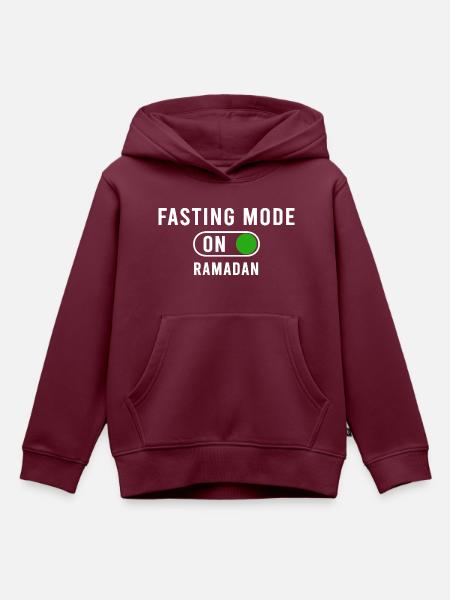 Fastenmodus An Ramadan - Kinder Premium Organic Hoodie - Burgunderrot