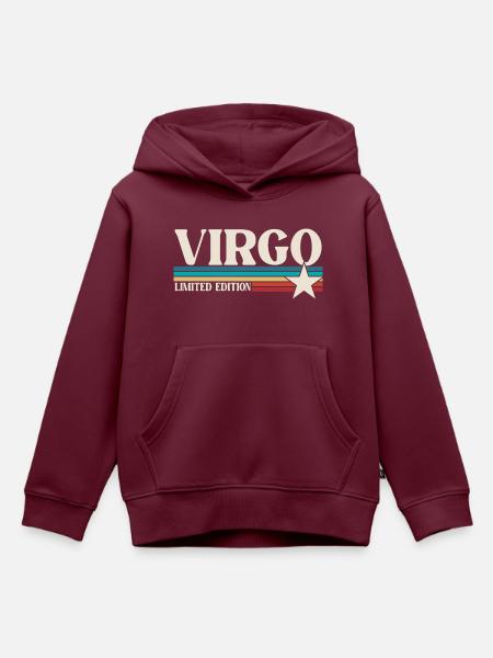 Sternzeichen Jungfrau - Kinder Premium Organic Hoodie - Burgunderrot