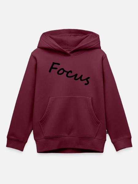Focus - Kinder Premium Organic Hoodie - Burgunderrot