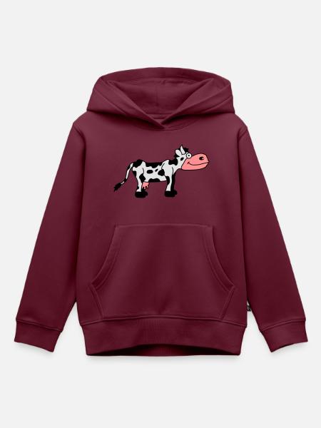 Cow Comic - Kinder Premium Organic Hoodie - Burgunderrot