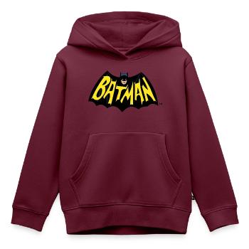 DC Comics Symbol Und Schrift Vintage - Kinder Premium Organic Hoodie - Burgunderrot - Vorne - AI Model Kid Female (0cm)
