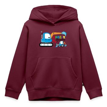 Großer Bruder Bagger - Kinder Premium Organic Hoodie - Burgunderrot - Vorne - AI Model Kid Female (0cm)
