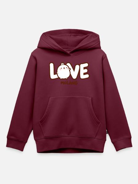 Molang Love - Kinder Premium Organic Hoodie - Burgunderrot