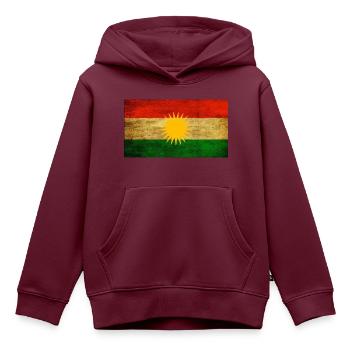 Kurdistan - Kinder Premium Organic Hoodie - Burgunderrot - Vorne - AI Model Kid Female (0cm)