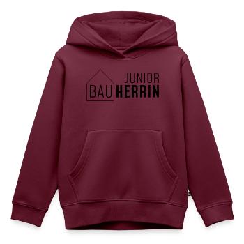 Junior Bauherrin mit Haus - Kinder Premium Organic Hoodie - Burgunderrot - Vorne - AI Model Kid Female (0cm)