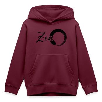 Zen - Kinder Premium Organic Hoodie - Burgunderrot - Vorne - AI Model Kid Female (0cm)
