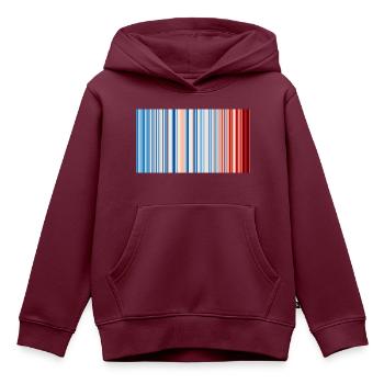 Show your stripes - Austria - Kinder Premium Organic Hoodie - Burgunderrot - Vorne - AI Model Kid Female (0cm)