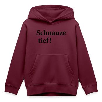Schnauze tief; sagt alles aus, oder? - Kinder Premium Organic Hoodie - Burgunderrot - Vorne - AI Model Kid Female (0cm)