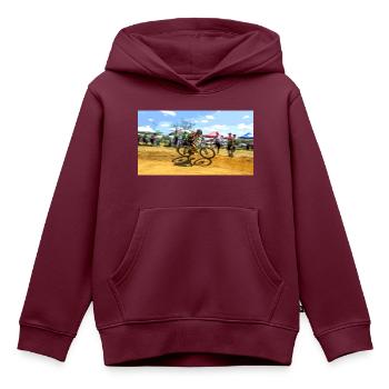 MTB MTB - Kinder Premium Organic Hoodie - Burgunderrot - Vorne - AI Model Kid Female (0cm)