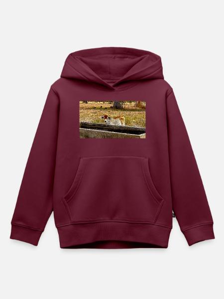 Das kleine Kalb - Kinder Premium Organic Hoodie - Burgunderrot