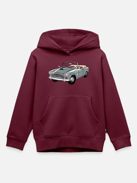 Graues Cabriolet - Kinder Premium Organic Hoodie - Burgunderrot