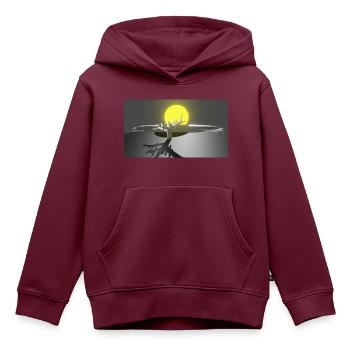 Landschaft - Kinder Premium Organic Hoodie - Burgunderrot - Vorne - AI Model Kid Female (0cm)