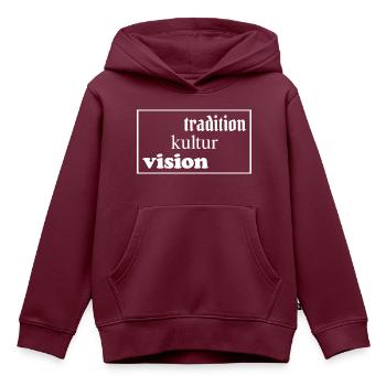 Tradition Kultur Vision - Kinder Premium Organic Hoodie - Burgunderrot - Vorne - AI Model Kid Female (0cm)