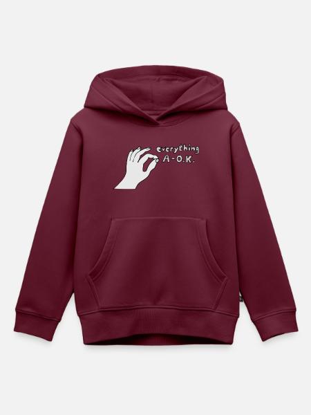 Everything A OK - Kinder Premium Organic Hoodie - Burgunderrot