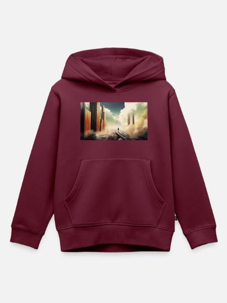 Skyline from heaven - Kinder Premium Organic Hoodie - Burgunderrot